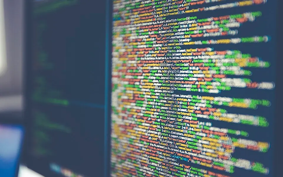 Web development work displayed on a computer screen